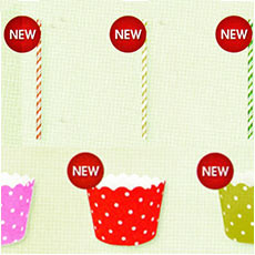 Paper Straws and Polka Dot Baking Cups